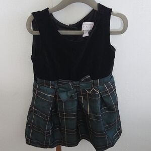 Plaid Dress with Bow Accent